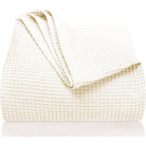 Premium sprei 150 x 200 cm - wafelpiqué 100% katoen - lichte zomerdeken met wafellook - katoenen deken als bedsprei, banksprei, bankdeken, bankdeken (crème)