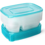 Belle Vous 10Pak Helder Herbruikbaar Plastic Voedsel Containers met 3 Vakken en Deksel - Lekbestendig, BPA Vrije Opslag Bakjes - Magnetron, Diepvries & Vaatwasser Bestendig - Meal Prep Lunchboxes