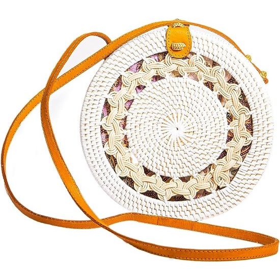 Bali handgemaakte dames rotan handtas crossbody tas schoudertas zomer strandtas - in geschenkdoos (behalve doostype)