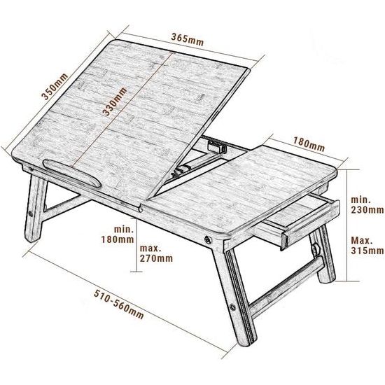 Bamboe laptop board laptop standaard voor haar werk in bed