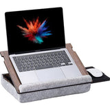 Laptray met kussen, laptoptafel voor bank, schootbureau voor laptop, verstelbare laptopstandaard voor bed, laptoptafelstandaard, laptoplapblad voor bed (walnoot)