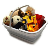 Opvouwbare kuip van 9,2 liter met handvat - Draagbare picknickmand voor buiten - Opvouwbare boodschappentas - Ruimtebesparende opslagcontainer (grijs)