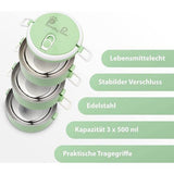 Reisvoerbak van roestvrij staal, set van 3, 1500 ml (3 x 500 ml, 3 x ca. 300 g), hondenbak voor onderweg, draagbare voederbak, praktische reisbak voor buiten en dagelijks gebruik