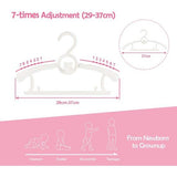 20 stuks groeiende kinderkleerhangers, ruimtebesparend, met stapelbare berenhaken, antislip, hangers voor baby ' s en peuters, Wit
