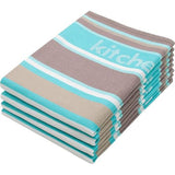 Zollner set van 4 theedoeken, katoen, appelgroene strepen, 50 x 70 cm, 009, mint, 50 x 70 cm