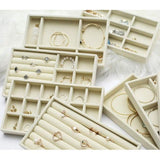 8 stuks sieradentrays, sieradenorganizer voor lade, sieradenopslag voor oorbellen, ring, armband, halskettingen, beige