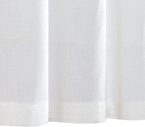 Witte vitrage linnen bistrogordijn ondoorzichtig gordijn ondoorzichtig gordijn gaas sjaals venstersjaal half transparant keuken woonkamer landhuis set van 2 65 x 60 H (cm) wit