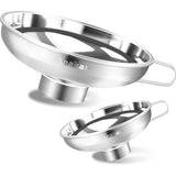 Roestvrijstalen inmaaktrechter met handvat voor brede en normale glazen en weckpotten, brede hals voor vloeibare en droge ingrediënten, grote vaste stoffen, olie, bonen en jam