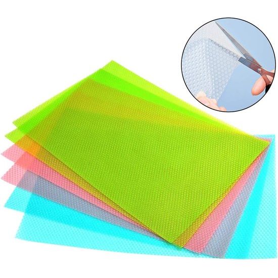Antibacteriële koelkastmatten, anti-vocht, koelkastpad, anti-schimmel, antibacteriële koelkastmatten, wasbaar en doe-het-zelf, op maat te snijden, 10 stuks