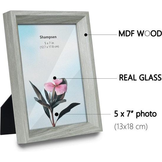 13x18 Fotolijst Grijs Fotolijst met High Definition Glas voor Wandmontage & Tafeldisplay