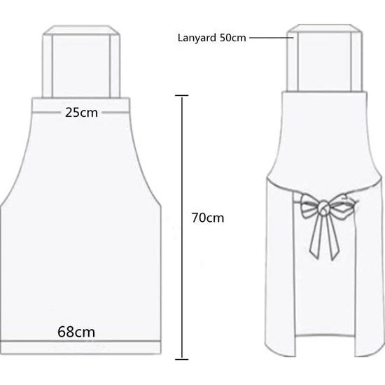 Set van 2 schorten, keukenschort, BBQ-schort, verstelbaar kookschort, waterdicht schort, heren en dames, keuken, restaurant, café, zwart / wit