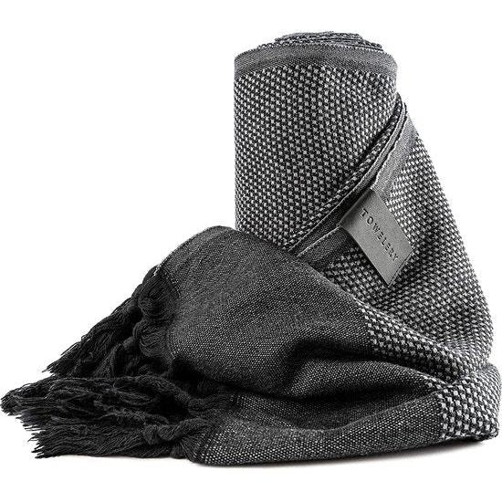 Premium sauna handtool voor haar, groot, 180 x 100 cm, antraciet, met een kleine armband, hamam handtool, groot, handgeweven, 100% biologisch katoen, beach handtool, XXL, rijst handtool, sport handtool, wellnes handgereedschap.