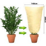 Winter protection for potted plants, 140 x 200 cm, plant protection winter for plants, 80 g/m², non-woven fabric, beige, winter, anti-frost, apply to pot plants, pack of 1