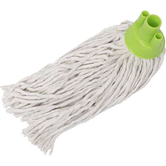 Dweilmop katoenen set, 4 stuks, met robuuste steel, geschikt voor poetsemmers met pers, uit nat en droog dweilen voor de huishoudencollectie