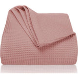 Premium bedspread 240 x 260 cm XXL - 100% katoen - lichtgewicht deken met wafellook - katoenen bedsprei, banksprei, bankdeken - bankdeken (oudroze)