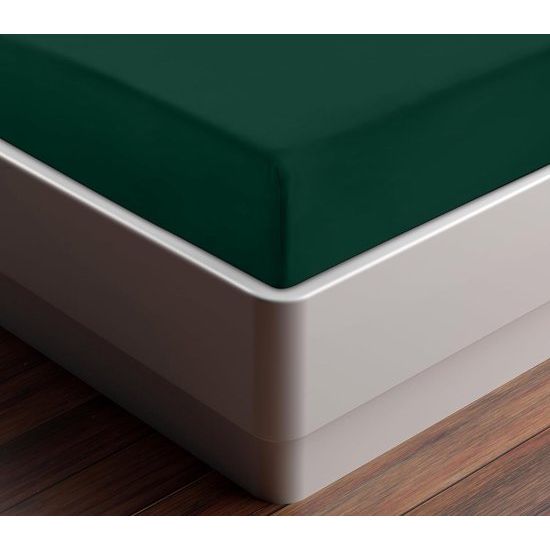 Hoeslaken 160 x 200 cm - Groen - Geborsteld polyester microvezel hoeslaken - 35 cm diepe zak