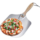 Pizzaschep Paolo – hoogwaardige pizzaschuiver met houten handvat, ideaal voor pizza, Flammkuchen en brood, geschikt voor oven en grill – aluminium, hout