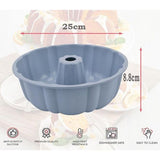 Siliconen cakevorm, tulbandvorm, muffinvormpjes, cupcake-cakevorm, groot, siliconen, perfecte bakvormen voor cake, godengerechten, gelatine, brood, grijs