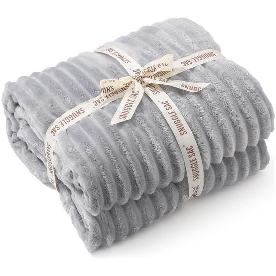 Knuffeldeken, wollig, fleecedeken, woondeken, warme deken, dikke winterbankdeken, sofadeken, grijs, 150 x 200 cm