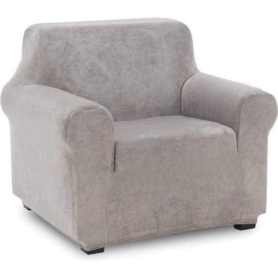 Fluwelen fauteuilhoes, zacht fluweel pluche bankhoes, stijlvolle luxe meubelhoezen, antislip, high stretch fauteuilhoes (1-zits, lichtgrijs)