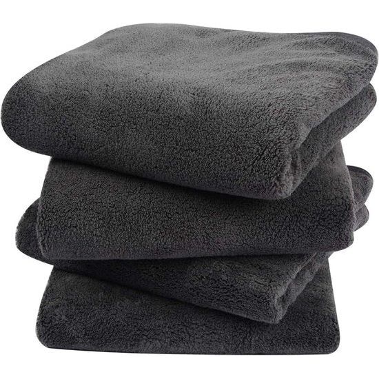 Set van 4 microvezel handdoeken, microvezel handdoek, pluizige microvezel badhanddoek, microvezel handdoeken voor het haar, zacht en absorberend, 40 x 76 cm, donkergrijs