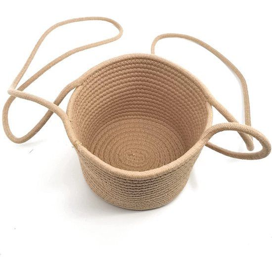 Macramé bloempot, hangend, voor binnen en buiten, gevlochten plantenmanden, 20 cm diameter, boho-bloemen, zeegras, plantenpot voor huis, tuin, bruiloft, wanddecoratie, jute