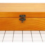 Keepsake Box - Grote houten kist met scharnierend deksel - Rustieke decoratieve houten opbergdoos met blauw fluwelen voering en een antieke sluiting - Heren sieradendoos - Perfect voor