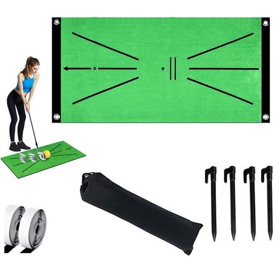 Golf trainingsmat, chipping hitting trainingsmat voor swingdetectie, golf swing mat, draagbare golf trainingshulp kit, 60 x 30 cm golf trainingsmat voor binnen en buiten, swing oefenmat (3)