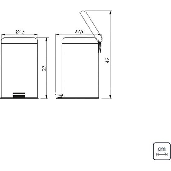 Keukenprullenbak 3L RVS 3L