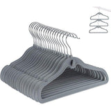 30 stuks kinderkleerhangers kinderkleerhangers fluweel met haken, babykleerhangers met fluwelen bekleding voor kledingkast, kledingkast, kleding, grijs