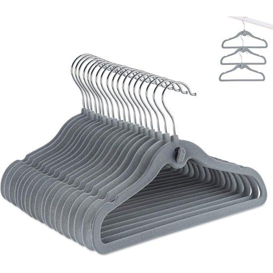 30 stuks kinderkleerhangers kinderkleerhangers fluweel met haken, babykleerhangers met fluwelen bekleding voor kledingkast, kledingkast, kleding, grijs