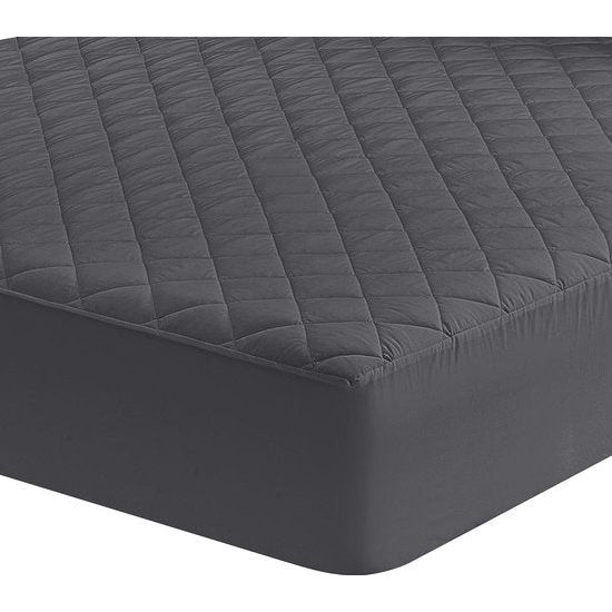 Gewatteerde matrasoplegger 135 x 190 cm, zachte microvezel matrastopper, hoogte tot 38 cm met spanrand, matrasbeschermers onderbed ook voor boxspringbedden (grijs)