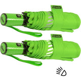 Mini kinderparaplu Safety Reflex extra licht, neon groen automatisch, zakparaplu automatisch