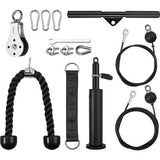 Onderarmtrainer, set, fitness armtrainer, kabeltrein lat trektoren onderarmtrainer lat pull-up handvat riemschijfsysteem armkrachttraining polstrainer voor homegym workout