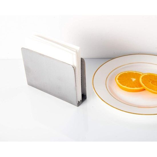 Servethouder, servethouder, moderne papieren handdoekhouder, rechthoekige roestvrijstalen servetstandaard voor werkblad, keuken, eettafel (zilver)