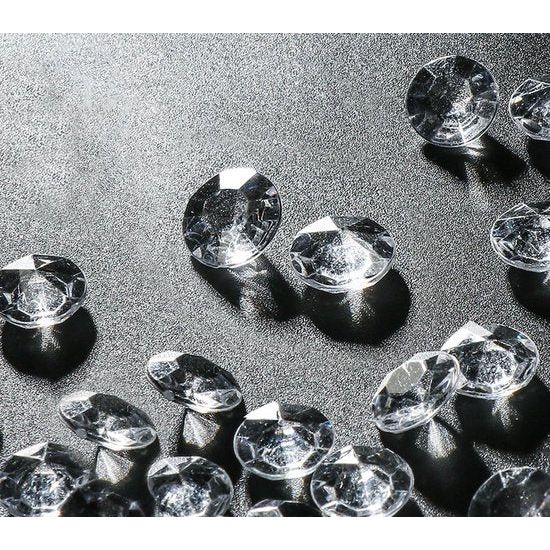 Diamonds Diamonds 12 mm, 500 g, ongeveer 1500 stuks, kleurloos, fonkelende diamanten, kristallen strooistenen, decoratieve edelstenen, kristallen diamanten