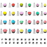 Spuitmondenset, spuitzak met spuitmonden, 34 stuks, taarten accessoires met 24 spuitmonden, 2 siliconen spuitmonden, herbruikbaar voor cupcakes, cake, eclairs