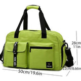 Sporttas voor dames en heren, reistas met schoenenvak, trainingstas met nat vak, waterdichte weekendtas, als gymtas, zwemtas/saunatas kan worden gebruikt, groen, Sportief