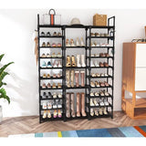 Schoenenkast zwart 127 x 30 x 173 cm