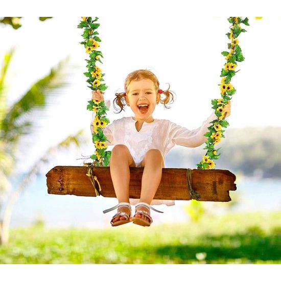 6 stuks kunstzonnebloemen slingers kunstbloemen slingers nep slingers wijnstokken kunstzonnebloemen voor slaapkamer, bruiloft, feest, tuin decoreren herbruikbaar