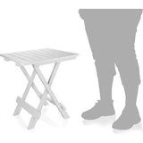 Klaptafel van kunststof, bijzettafel voor tuin, terras en balkon, ruimtebesparende tuintafel voor camping (01 x wit)