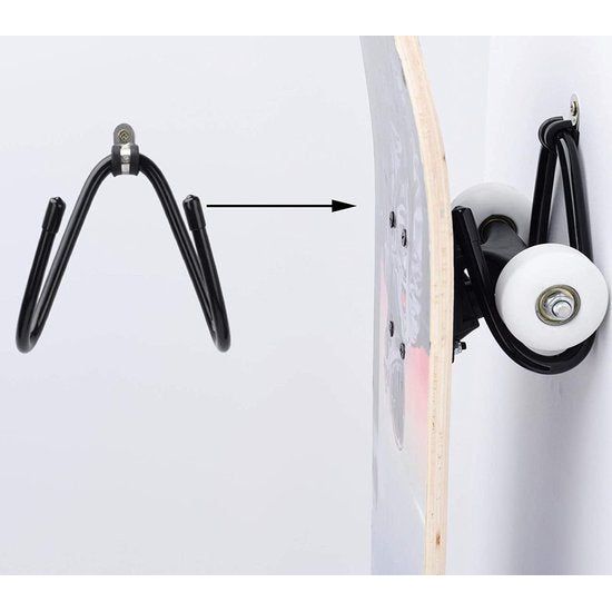 Set van 4 skateboard-wandhouders, longboard-wandhouders, opbergdisplay voor wandhouders, inclusief hardware