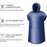 Beach Surf poncho met zak, waterabsorberend neopreenpak, luiertafel, hoodie, handdoek, poncho, badjas om te surfen, zwemmen, baden voor volwassenen, mannen, vrouwen, zanddicht