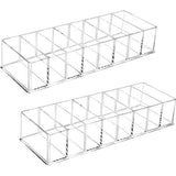 Set van 2 afneembare cosmetica-organizer, lade, 8 vakken, make-up-opbergdozen, beauty-organizer, make-up, opslag, make-up, transparante cosmetica, doos voor wastafel, badkamer