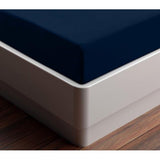 Hoeslaken 90x200cm - marineblauw - geborsteld polyester microvezel hoeslaken - 35 cm diepe zak