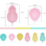 Set van 6 siliconen ijsvormpjes, stapelbare ijsvormpjes, diverse kleuren, ijsvormpjes, set BPA-vrije ijsvormpjes met deksel, ijsvormpjes (3 ananas + 3 aardbei)