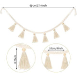 Macramé wandtapijt, franjesslinger, banner, katoenen geweven wanddecoratie voor boho, huisdecoratie, kinderkamer, buikmand, decoratie, 6,5 cm x 75 cm