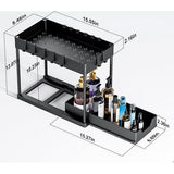 spoelbakorganizer, 2 stuks, ondergootsteenorganizer, uittrekbaar opbergrek, organizer met 16 haken, wit