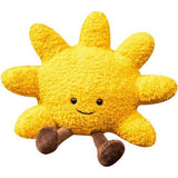 Smiley Pluche zonnekussen, bloemvormig kussen, bloemvormig stoelkussen, vloerkussen, cartoon-weerspeelgoed, zon, pluche pop, kinderkamer, thuis, bank, decoratie, 31 cm