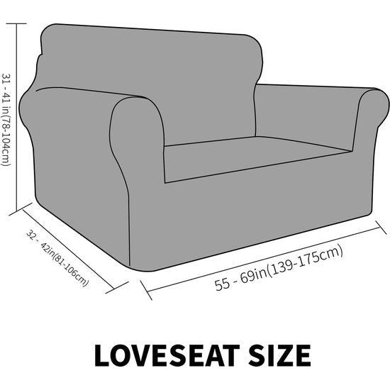 Thick fluwelen bankovertrekken, 2-zits, stretch, antislip, loveseat, hoezen voor woonkamer, beschermhoes, meubelbeschermer (2-zits, stofblauw)